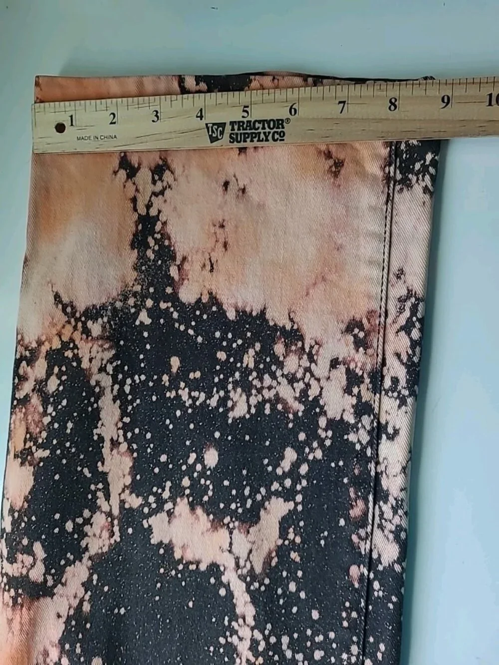 Vtg Y2K Croft&Barrow Womens Bleached Jeans 16 Stretch Straight Leg Black Orange - Picture 10 of 14
